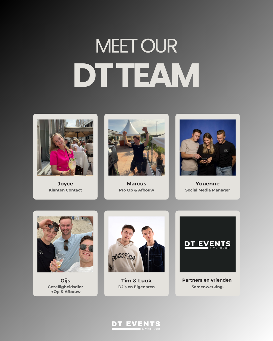 Ontmoet het Team achter DT Events & Verhuur